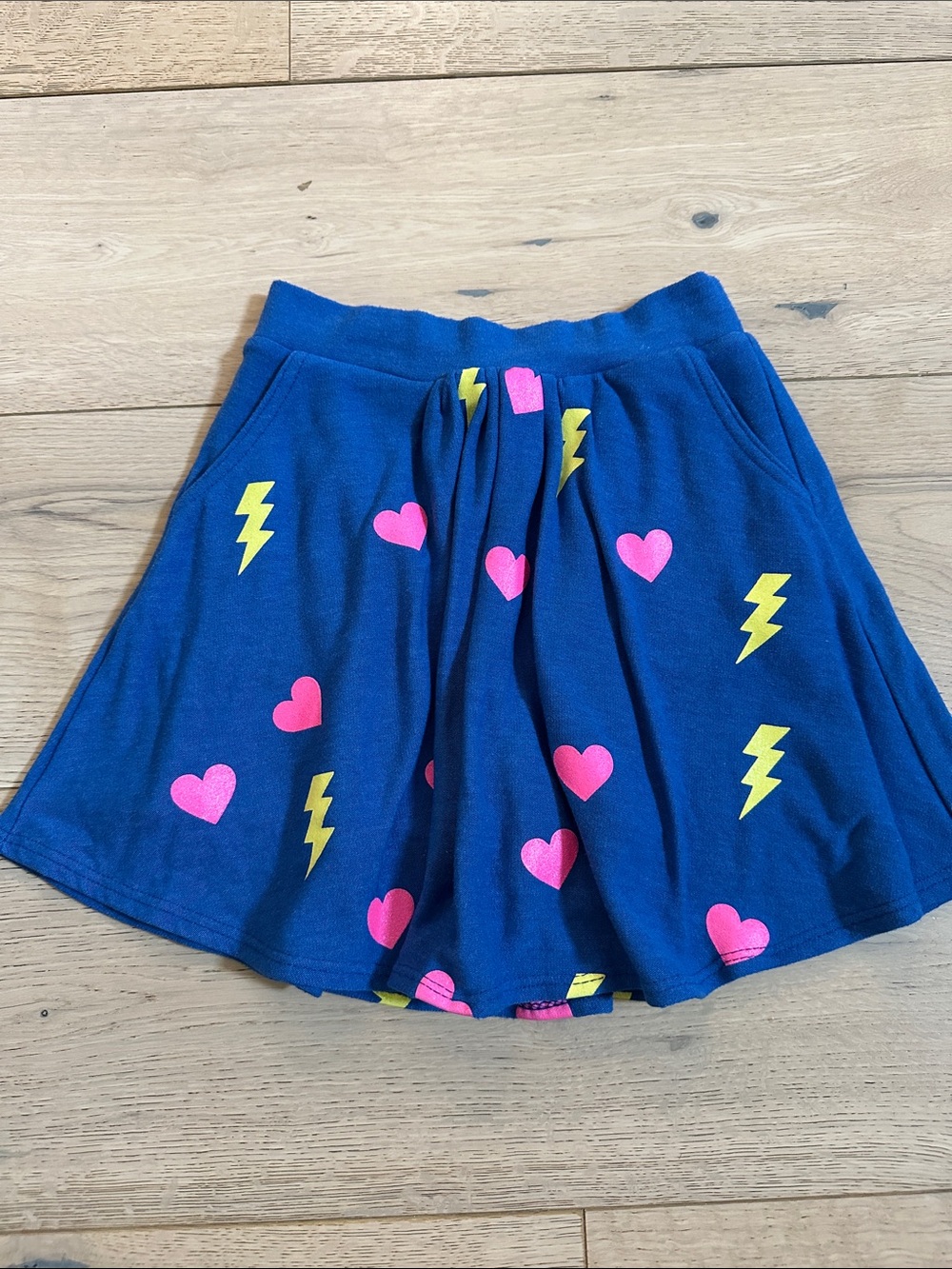 Chaser Navy Skirt with Pink Hearts & Yellow Lightning Bolts